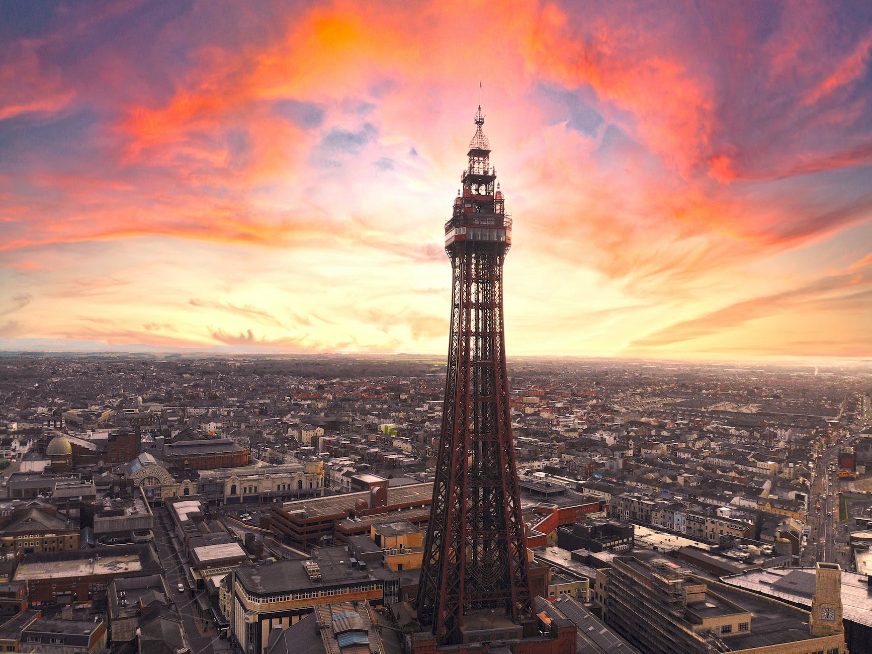 aerial view of a tower