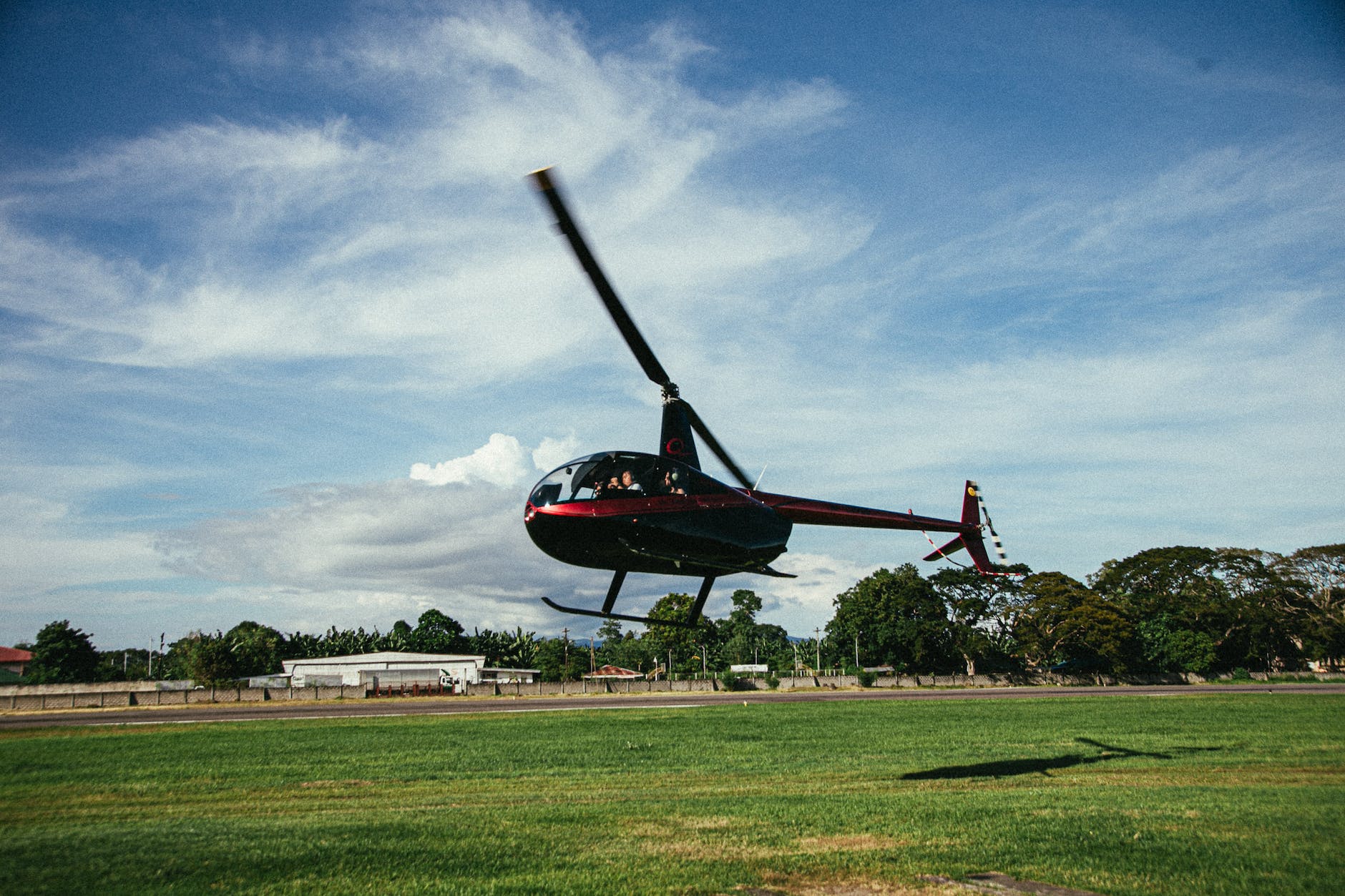 helicopter on a field