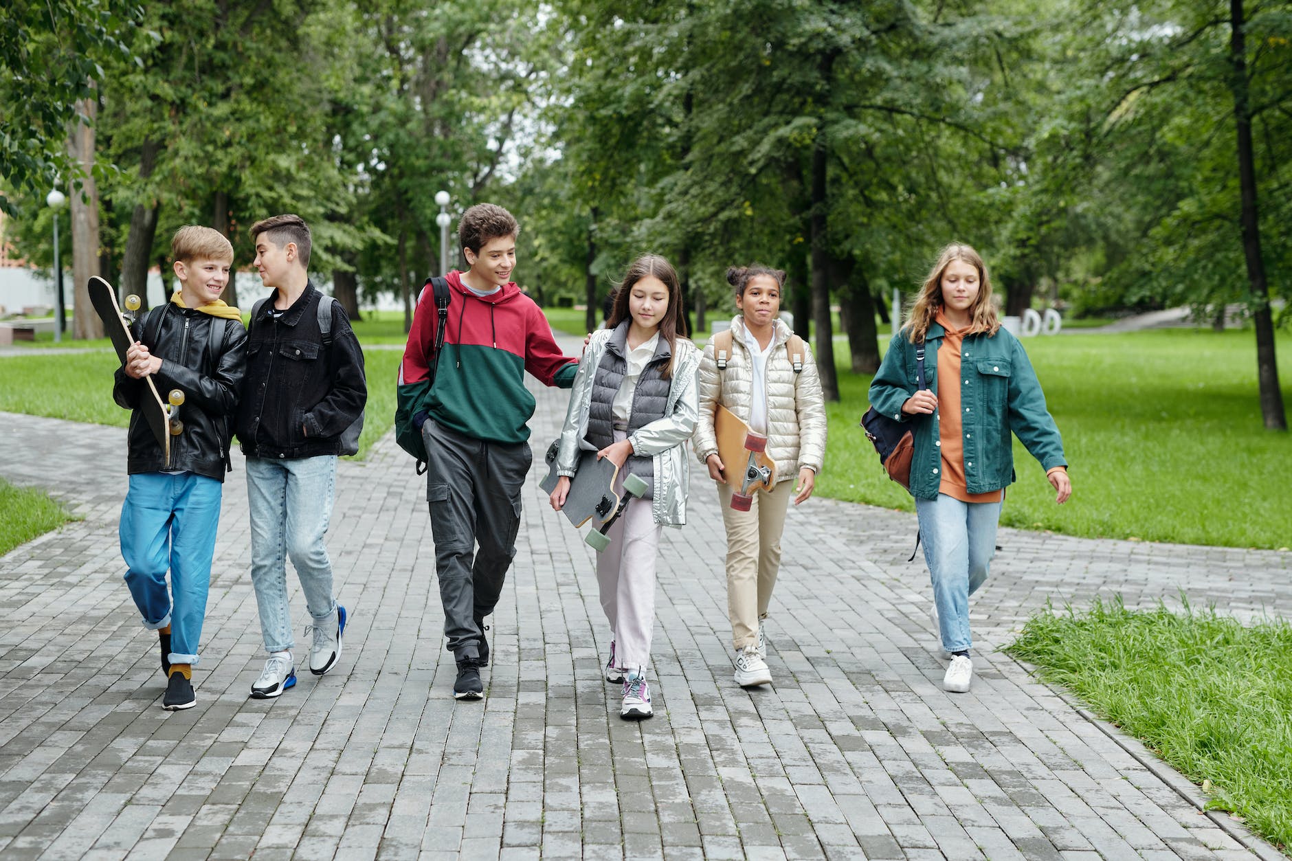 children walking together